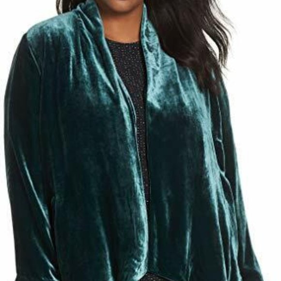 NWT Eileen Fisher Pine Velvet Angled Shaped Jacket